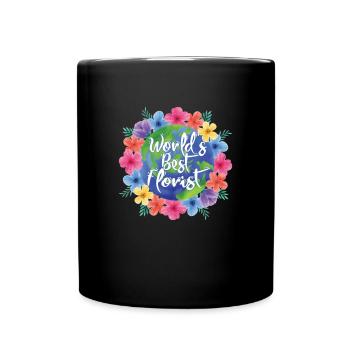 Weltbester Florist Blumenstrauß Floristen - Tasse einfarbig - Schwarz - Vorne