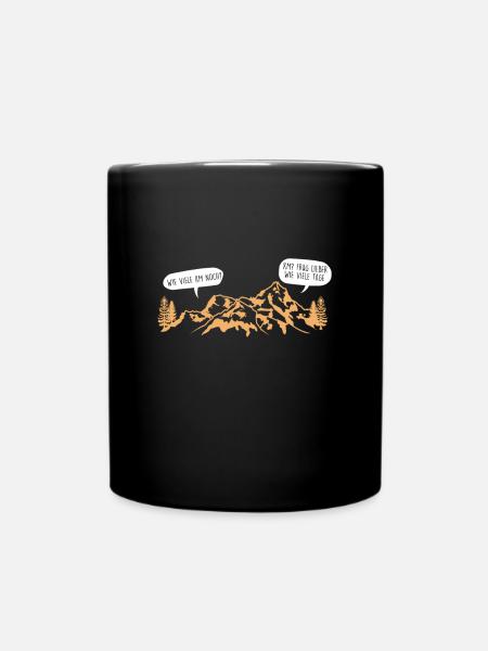 Wie Viele KM Noch Wandern Bergsteiger Geschenk - Tasse einfarbig - Schwarz