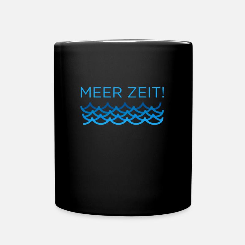 Meer Zeit Sommer Sonne Strand Urlaub Eis Geschenk - Tasse einfarbig - Schwarz