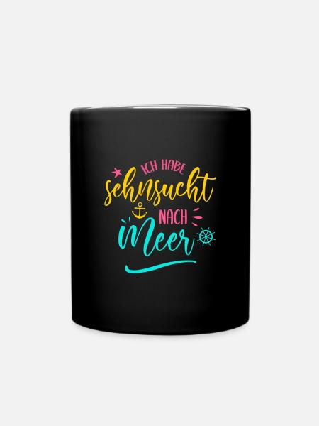 Sehnsucht Nach Meer Urlaub Strandurlaub Geschenk - Tasse einfarbig - Schwarz
