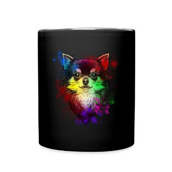 Chihuahua dog portrait - Full Colour Mug - black - Front