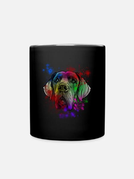 Great Dane dog - Full Colour Mug - black