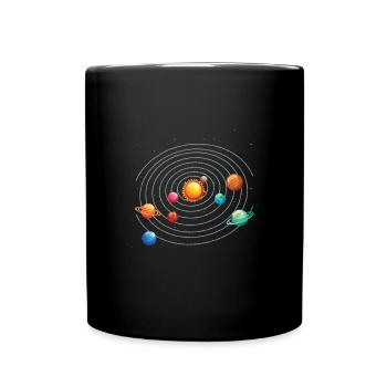 Système solaire j'aime ma planète - Mug uni - noir - Devant