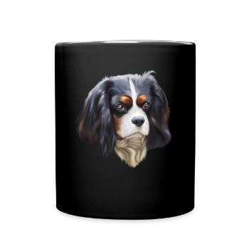King Cavalier dog - Full Colour Mug - black - Front