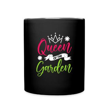 Queen of the garden gardener garden gift - Full Colour Mug - black - Front
