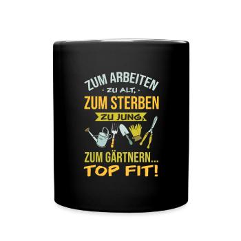 Gärtner Rentner Rente Garten Rentnerin Geschenk - Tasse einfarbig - Schwarz - Vorne