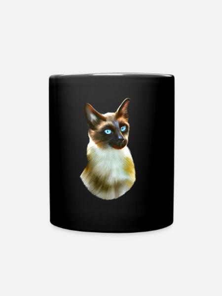 Portrait de chat siamois - Mug uni - noir