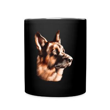 chien de race berger allemand - Mug uni - noir - Devant