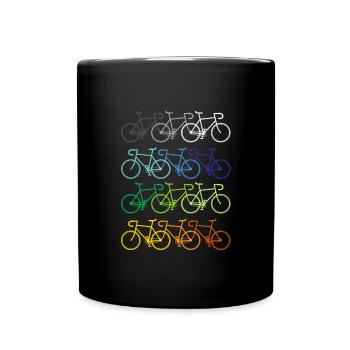 Bicycle cyclist cycling MTB road bike gift - Full Colour Mug - black - Front