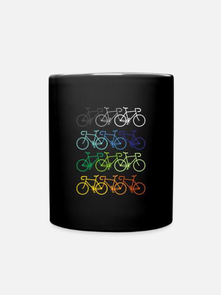 Bicycle cyclist cycling MTB road bike gift - Full Colour Mug - black
