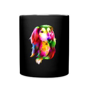 Portrait de lévrier - Mug uni - noir - Devant