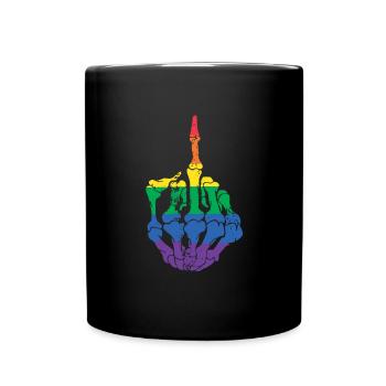 Dirty Finger LGBT Lesbian Gay Bisexual Transgender - Full Colour Mug - black - Front