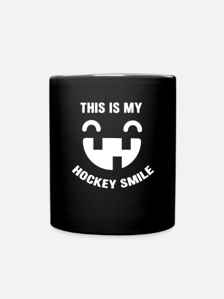 C'est mon cadeau de joueur de hockey sportif Smile Hockey - Mug uni - noir
