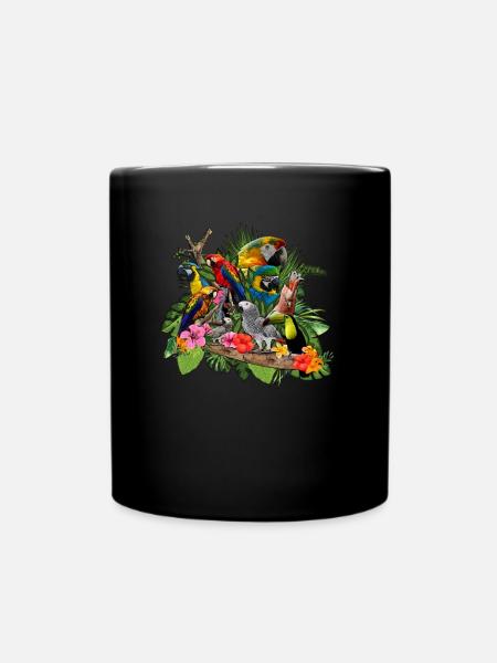 Papagei Sittich - Tasse einfarbig - Schwarz