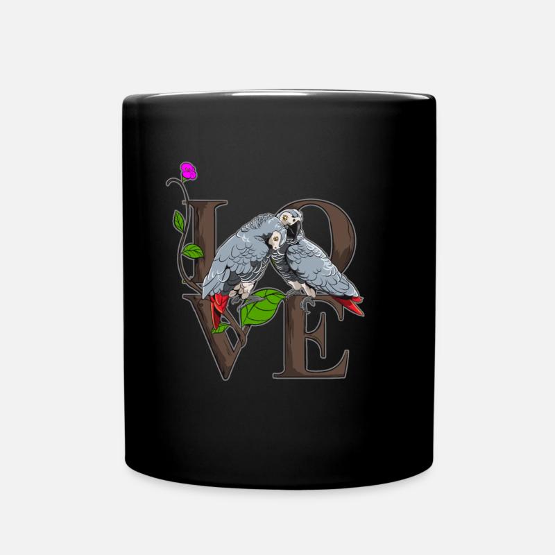 Graupapagei Sittich - Tasse einfarbig - Schwarz