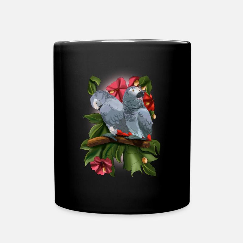 Graupapagei Sittich - Tasse einfarbig - Schwarz