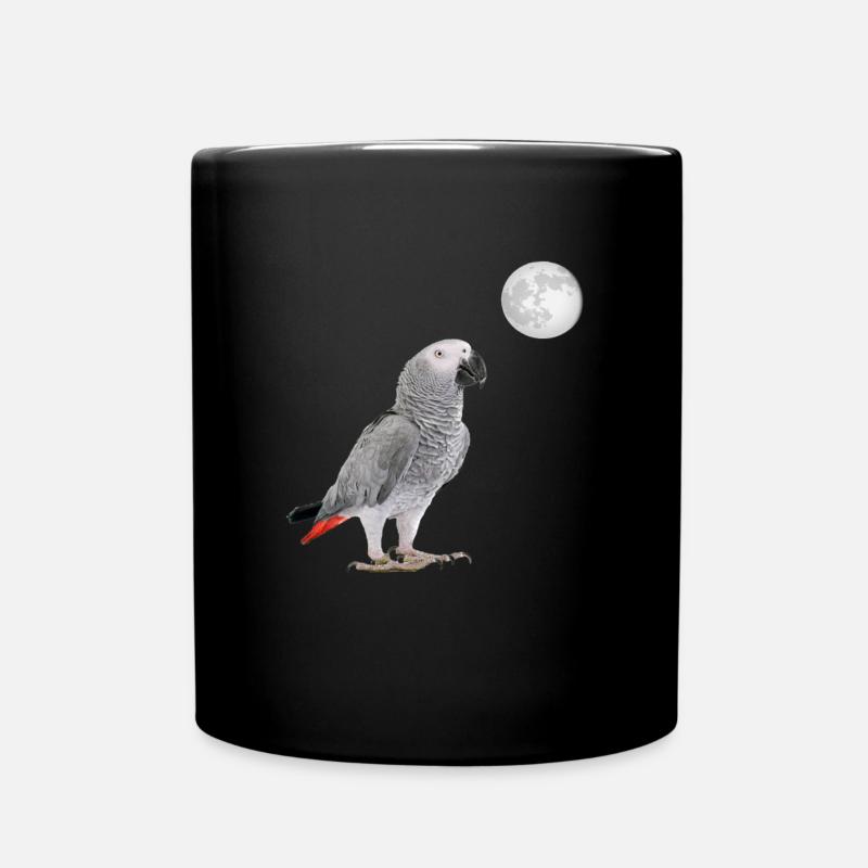 Graupapagei Mond - Tasse einfarbig - Schwarz