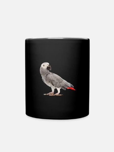 Graupapagei - Tasse einfarbig - Schwarz