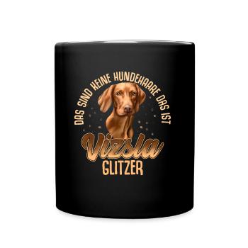 Vizsla Hund - Tasse einfarbig - Schwarz - Vorne