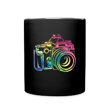 Photographie de caméraman appareil photo coloré - Mug uni - noir - Devant