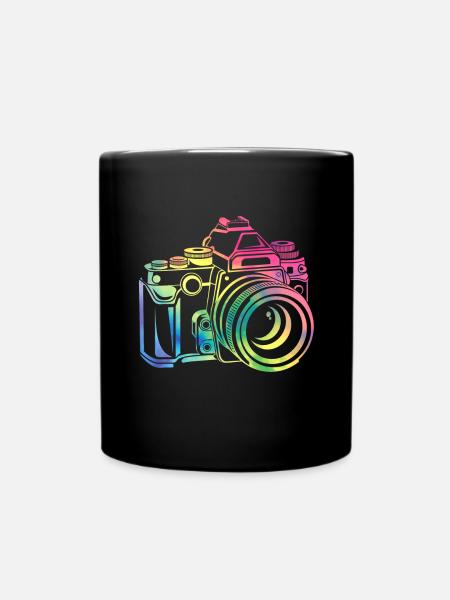 Bunte Kamera Kameramann Fotografie - Tasse einfarbig - Schwarz