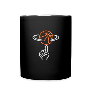 Basketball Ring Coach Players MVP Dribbling Court - Full Colour Mug - black - Front