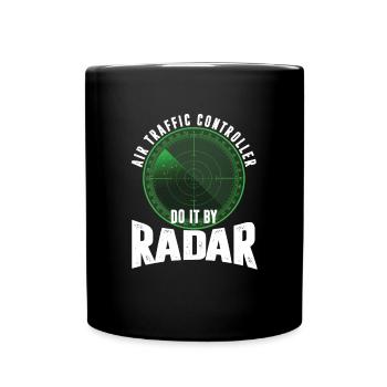 Air Traffic Controller radar Vintage - Full Colour Mug - black - Front