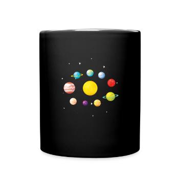 planètes J'aime ma planète Space Galaxy - Mug uni - noir - Devant