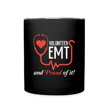 Volunteer EMT EMS Paramedic Caduceus Doctor - Full Colour Mug - black - Front