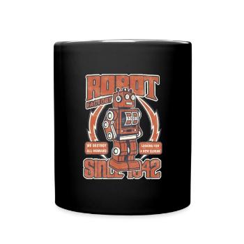 Robot Factory Robots Technology Gift - Full Colour Mug - black - Front