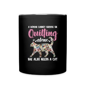 Quilting Quilt Cat Pet Animal Crafting Gift - Mug uni - noir - Devant