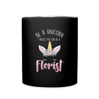 Soyez un cadeau de jardinier de bouquet de fleurs de fleuriste de licorne - Mug uni - noir - Devant