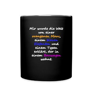 orangene maus weiss - Tasse einfarbig - Schwarz - Vorne