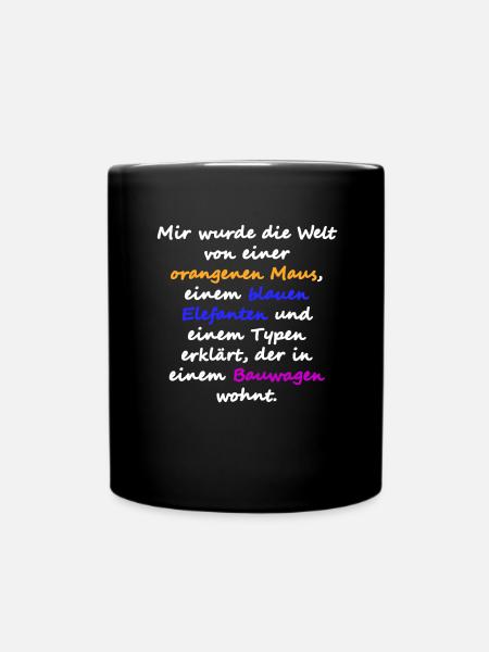 orangene maus weiss - Tasse einfarbig - Schwarz