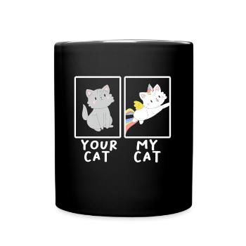 Unicorn Cat Funny Colorful Unicorn Cat Gift - Full Colour Mug - black - Front