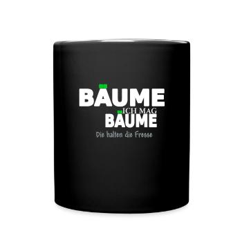 ich mag bäume weiss - Tasse einfarbig - Schwarz - Vorne