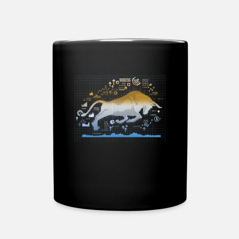 Bull Stock Market Trader Devisen Forex - Tasse einfarbig - Schwarz