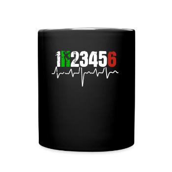 Motorcycle Heartbeat Gear Shift Biker Gift - Full Colour Mug - black - Front