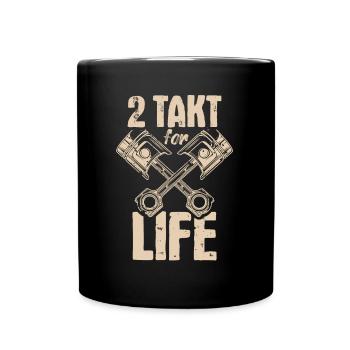 2 Takt for Life DDR Moped Pistons Oldschool - Full Colour Mug - black - Front