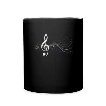 Instrument de musique musicien coloré Notes de musique - Mug uni - noir - Devant