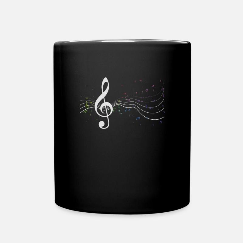 Instrument de musique musicien coloré Notes de musique - Mug uni - noir