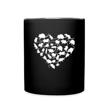 Cœur Rat Souris Amant Animal Souris Rongeurs Cadeau Pour Animaux - Mug uni - noir - Devant