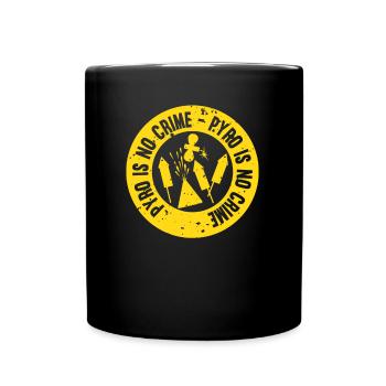 Pyro is no crime Fireworks New Year's Eve pyrotechnics - Full Colour Mug - black - Front