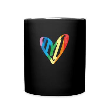 Regenbogen Herz Pride CSD Gay Funny LGBTQ - Tasse einfarbig - Schwarz - Vorne
