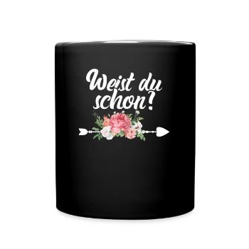 Große Schwester 2021 Werdende Schwester Geschenk - Tasse einfarbig - Schwarz - Vorne