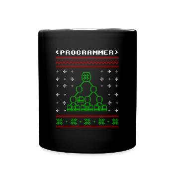 Programmierer Computer hässliche Weihnachtspullover Geschenk - Tasse einfarbig - Schwarz - Vorne