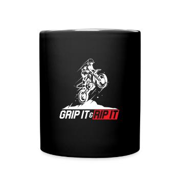 Grip It Rip It Motocross Motorrad Dirt Bike Geschenk - Tasse einfarbig - Schwarz - Vorne