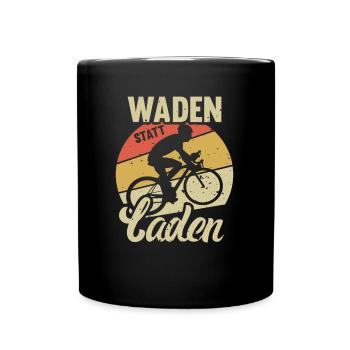 Waden Statt Laden Fahrrad Fahrer Vintage Geschenk - Tasse einfarbig - Schwarz - Vorne