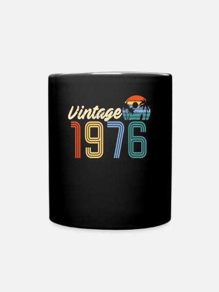 46. Geburtstag Geschenk 1976 Vintage Jahrgang - Tasse einfarbig - Schwarz