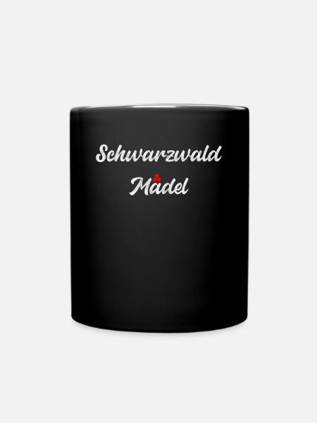 Schwarzwald Mädel Schwabe Bollenhut Geschenk - Tasse einfarbig - Schwarz